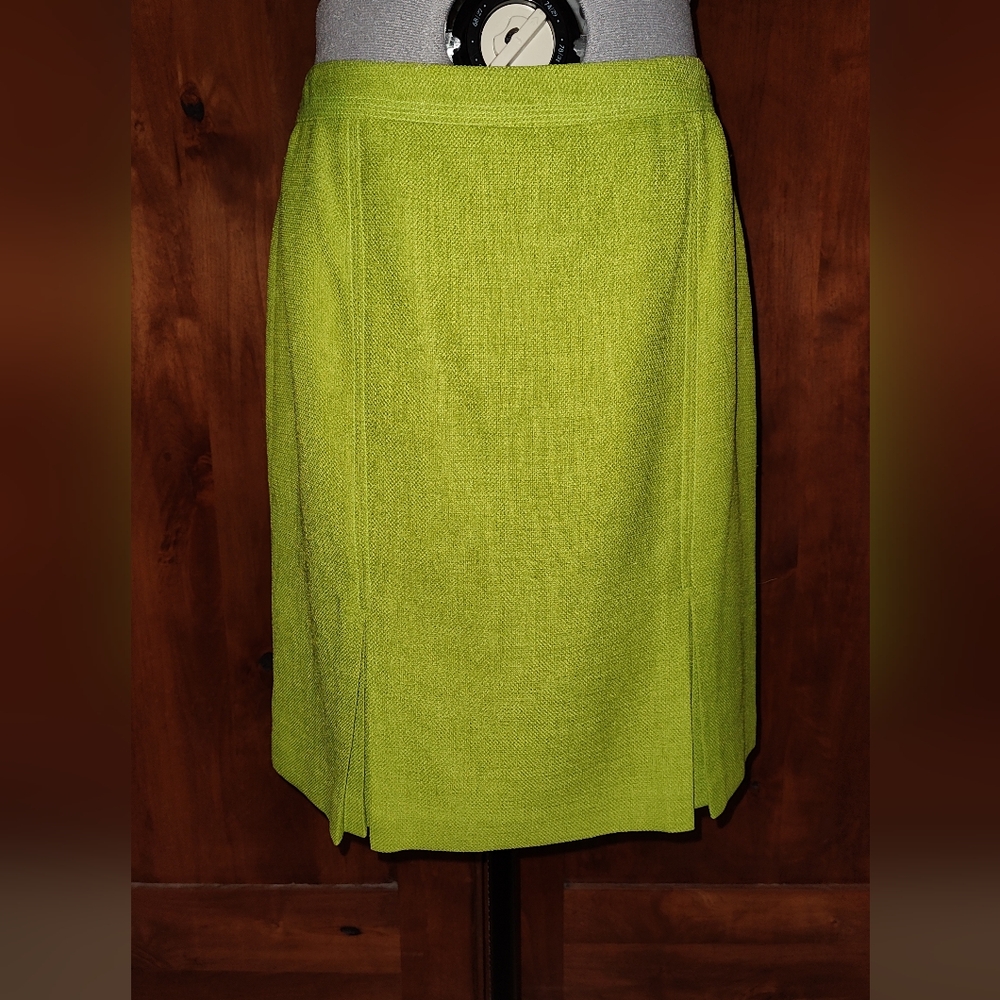 Vintage KASPER grasshopper green skirt